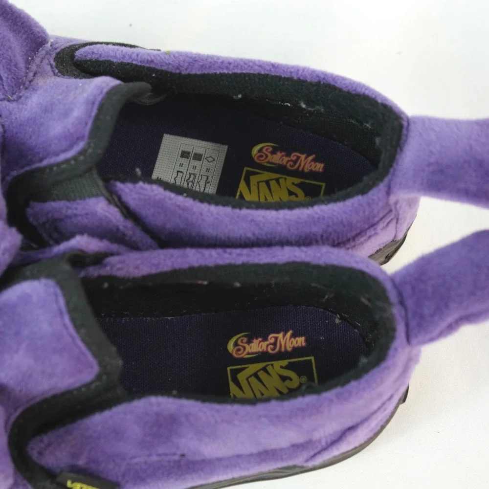 Vans x Sailor Moon Luna Slip-On Purple Plush Cat Sneakers Shoes Toddler Size 6.5